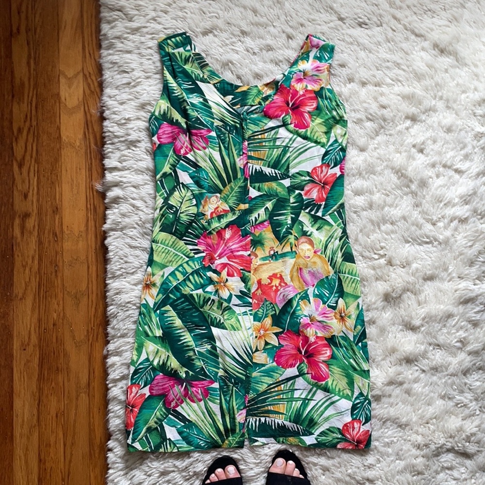 Cute 90s vintage tropical mini dress